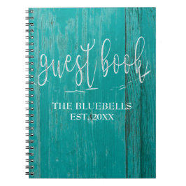 Caderno Espiral Casa de praia rústica da madeira de madeira