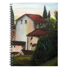 Caderno Espiral Casa de Pueblo Dibujo Toscana itália