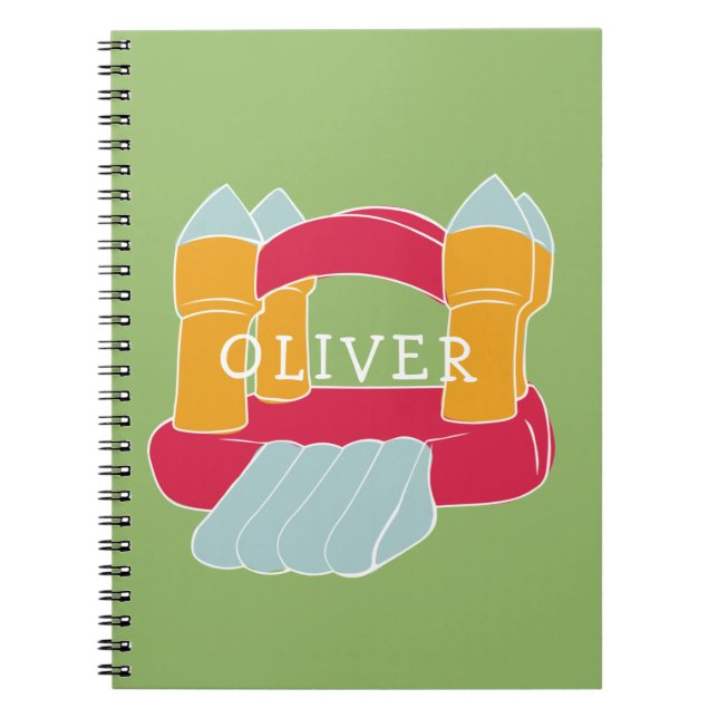 Caderno Espiral Casa de rebote/castelo design personalizado infant (Frente)