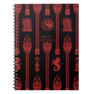Caderno Espiral Casa do Padrão de Crest do Dragão