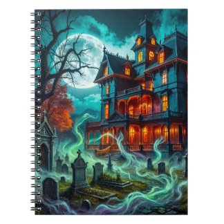 Caderno Espiral Casa Sinistra pelo Cemitério Assombrado
