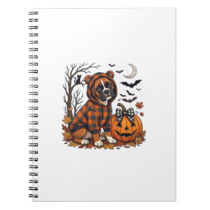 Caderno Espiral Casaco com Capuz Xadrez de Cachorro Boxer Hallowee