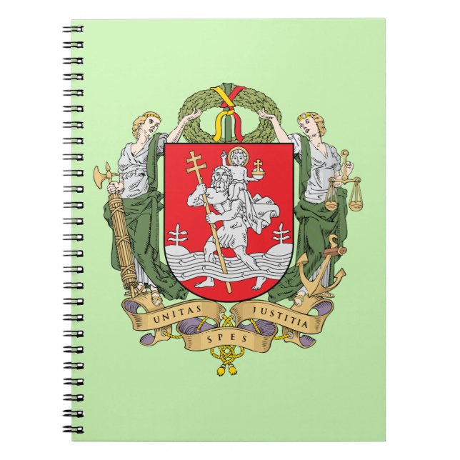 Caderno Espiral Casaco de armas de Vilnius, Lituânia Notebook (Frente)