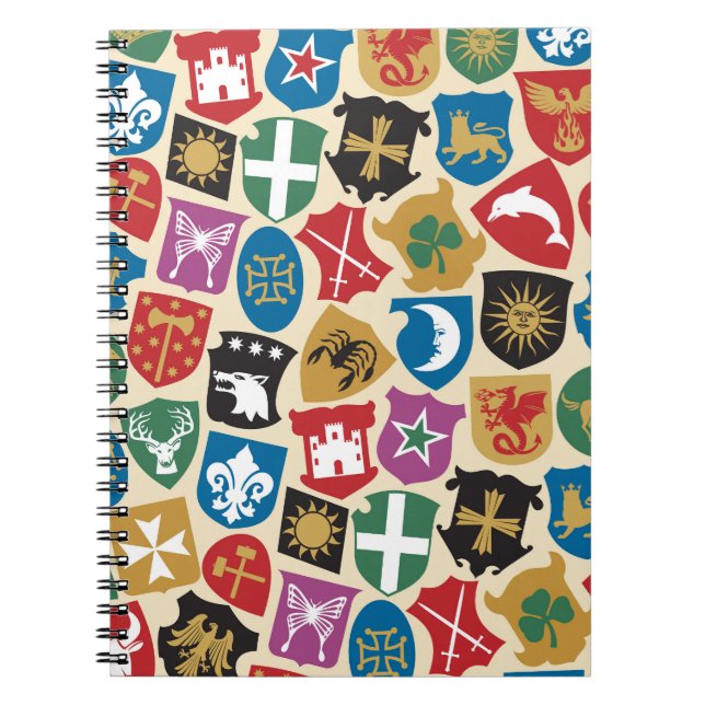 Caderno Espiral Casaco de Braços: Fundo Heráldico. (Frente)