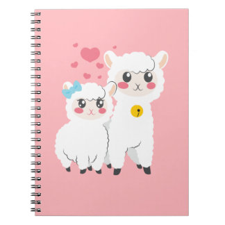 Caderno Espiral Casal da alpaca no amor