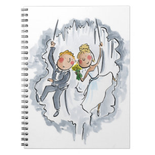 Caderno Espiral Casal de Casamento de Subida