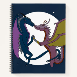 Caderno Espiral Casal de Dragão Fantasia ao Luar
