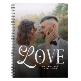 Caderno Espiral Casal de Fotos de Casamento Personalizado Modern L