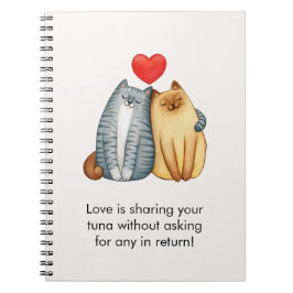 Caderno Espiral Casal De Gato Amadurece Feliz dia de os namorados