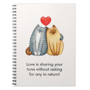 Caderno Espiral Casal De Gato Amadurece Feliz dia de os namorados 