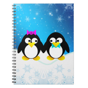Caderno Espiral Casal de pinguim