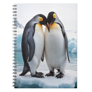Caderno Espiral Casal de Pinguins Em Uma Montanha de Gelo