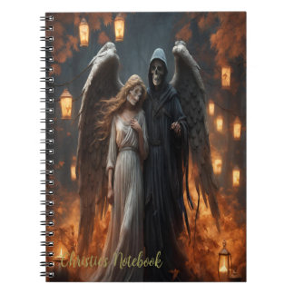 Caderno Espiral Casal esquelético, Romance escuro