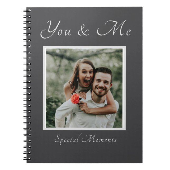 Caderno Espiral Casal Fotografia com nome personalizado notebook (Frente)