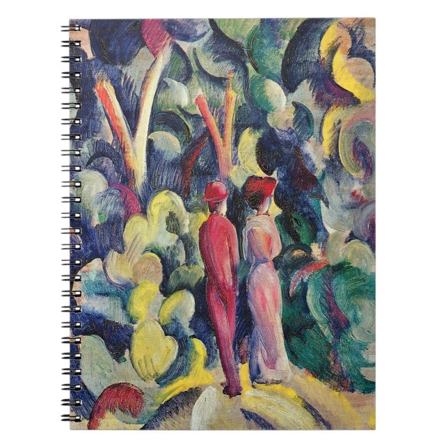 Caderno Espiral Casal no caminho da floresta por August Macke (Frente)