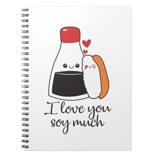 Caderno Espiral Casal Presente Eu Te Amo Muito (Frente)