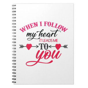 Caderno Espiral Casal Presente Quando Sigo Meu Coração