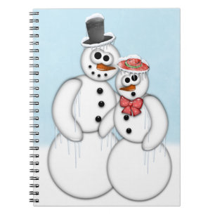Caderno Espiral Casal Snowman