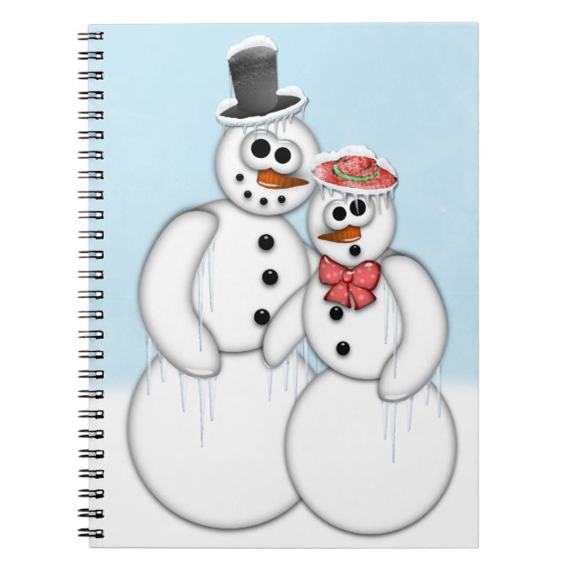 Caderno Espiral Casal Snowman (Frente)