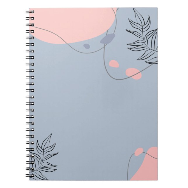 Caderno Espiral Casamento com Abstrato moderno japonês escandinavo (Frente)