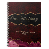 Casamento com Agitação Dourada Burgundy