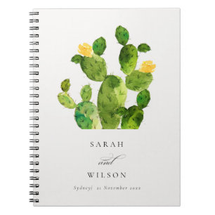 CADERNO ESPIRAL CASAMENTO DE FLOR DO CACTUS DE DESERTO DE ÁGUA VE