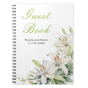 Caderno Espiral Casamento de Flores Brancas