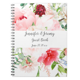 Caderno Espiral Casamento de Jardim Floral de Molercola Selvagem