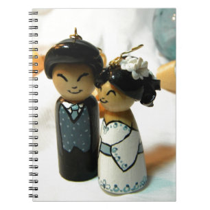Caderno Espiral Casamento de Kokeshi mim