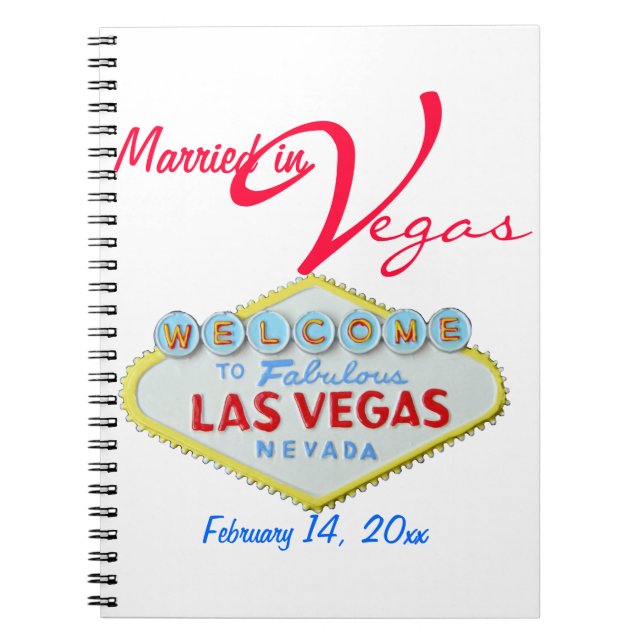 Caderno Espiral Casamento de Las Vegas Nevada (Frente)