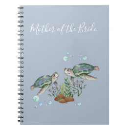 Caderno Espiral Casamento de Praia de Tartarugas do Mar