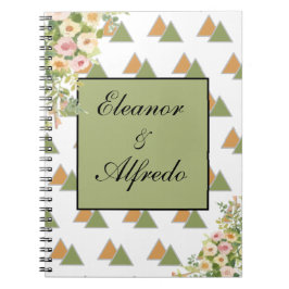 Caderno Espiral Casamento de Rosa em Aquarela