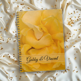 Caderno Espiral Casamento Floral de Rosa Amarela