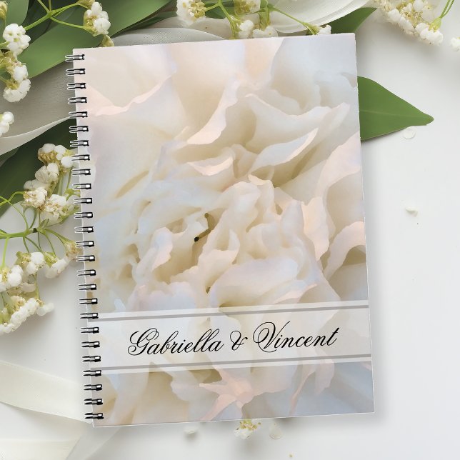 Caderno Espiral Casamento Floral do Cravo Branco (Criador carregado)