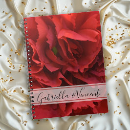 Caderno Espiral Casamento Floral do Cravo Vermelho
