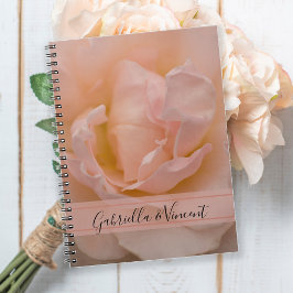 Caderno Espiral Casamento Floral Rosa Rosa Rosa Pálida