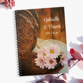 Caderno Espiral Casamento Ocidental do Cowboy Boots do País das Es