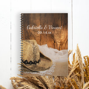 Caderno Espiral Casamento Ocidental do País da Madeira do Chapéu d