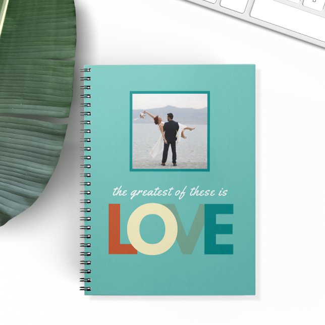 Caderno Espiral Casamento Personalizado Aniversário de Amor Cristã (Criador carregado)