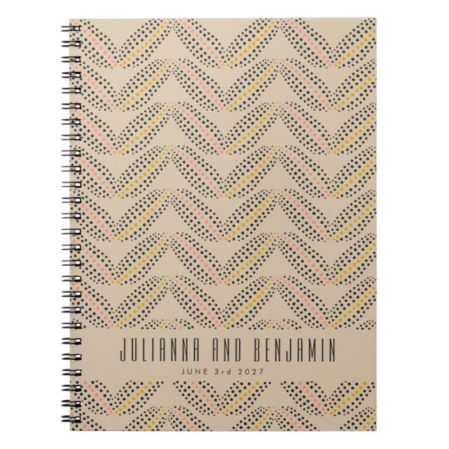 Caderno Espiral Casamento Personalizado De Portas De Abstrato Eleg (Frente)