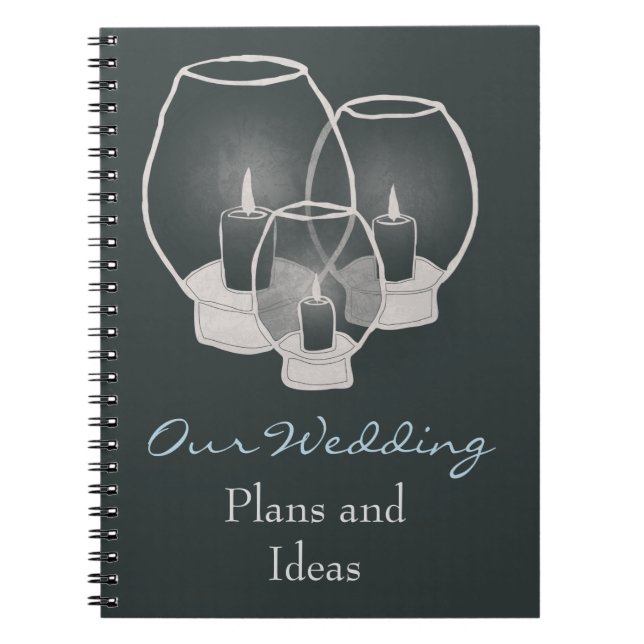 Caderno Espiral Casamento Por Candlelight, (Frente)
