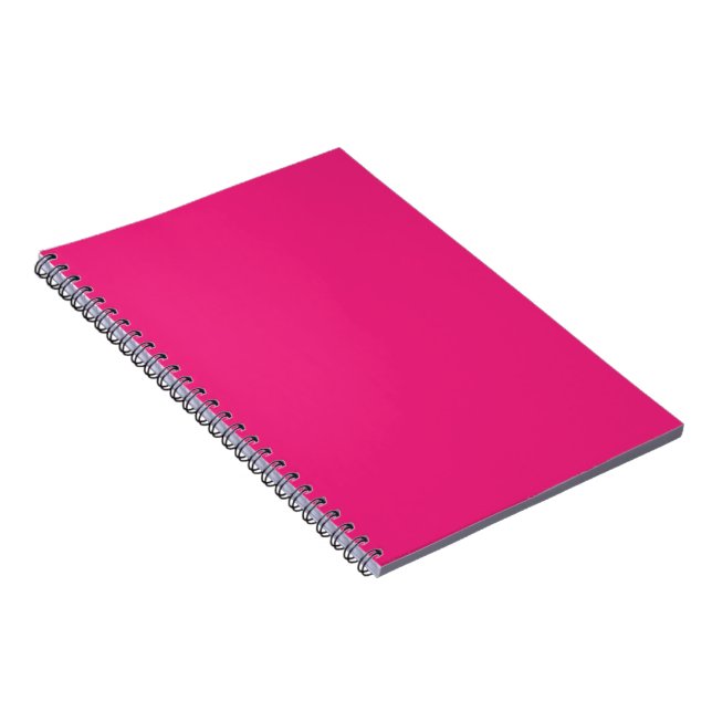 Caderno Espiral Casamento Rosa Vibrante | Convite de Cor Sólida e  (Lado Direito)