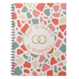 Caderno Espiral Casamento Terrazzo & Dourado | Celebração Moderna