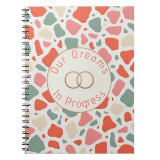 Caderno Espiral Casamento Terrazzo & Dourado | Celebração Moderna
