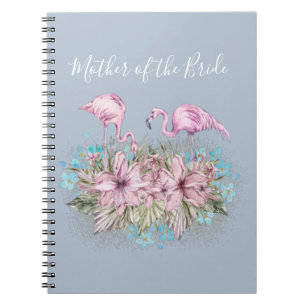 Caderno Espiral Casamento Tropical Flamingos