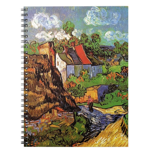 Caderno Espiral Casas em Auvers, Vincent van Gogh. Aldeia (Frente)