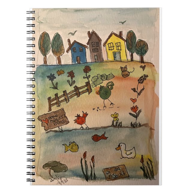 Caderno Espiral Casas numa Colina (Frente)