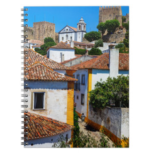 Caderno Espiral Casas Tradicionais de Telhado Vermelho Portugal