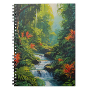 Caderno Espiral Cascata Mesmerizante de um Fluxo Selvagem