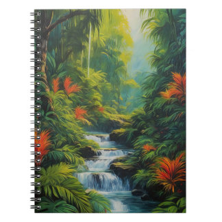 Caderno Espiral Cascata Mesmerizante de um Fluxo Selvagem